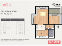 23 Tlocrt trosoban stan D,-Stan-2,-72,40